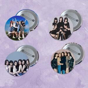 LE SSERAFIM 1.5 inch Pinback Button 4 Pack KPop Music Group Band